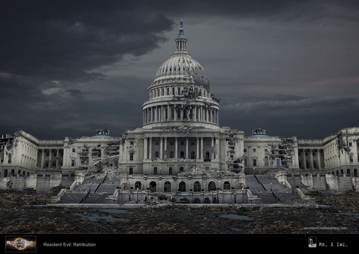 destroyed Capitol building by David Woodland - Zerply